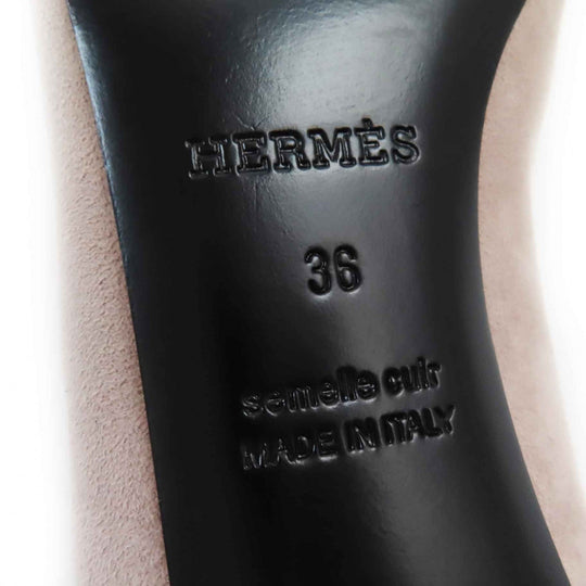 HERMES pumps BN202009Z Main: Suede leather Greige type Women 36 Used Authentic