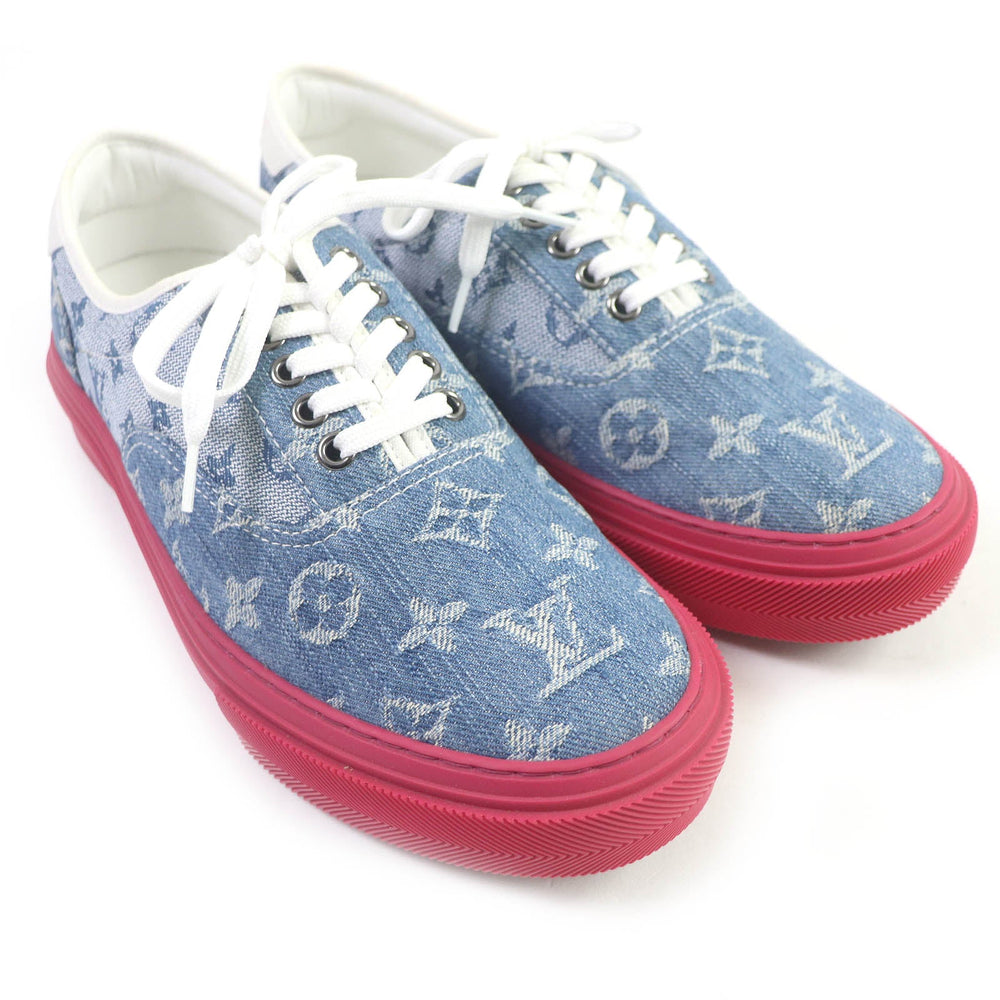 LOUIS VUITTON sneakers Main: Denim, Main: Leather Indigo blue mens 6 Used Authentic