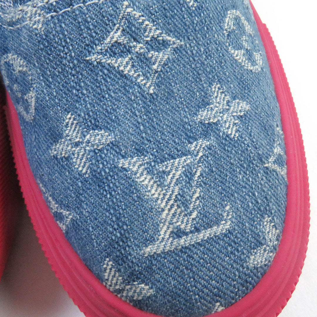 LOUIS VUITTON sneakers Main: Denim, Main: Leather Indigo blue mens 6 Used Authentic