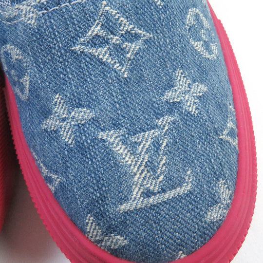 LOUIS VUITTON sneakers Main: Denim, Main: Leather Indigo blue mens 6 Used Authentic