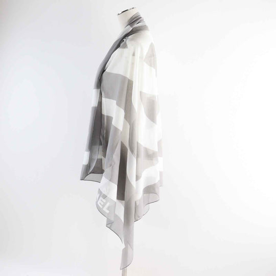 CHANEL Stall Main: 100% cotton Gray white Women Used Authentic