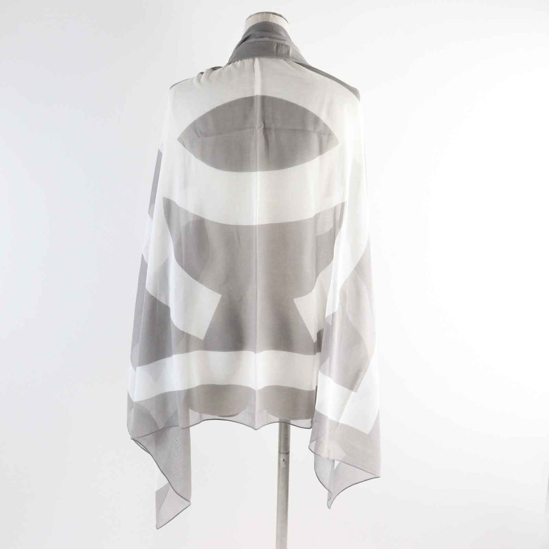 CHANEL Stall Main: 100% cotton Gray white Women Used Authentic