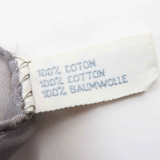 CHANEL Stall Main: 100% cotton Gray white Women Used Authentic