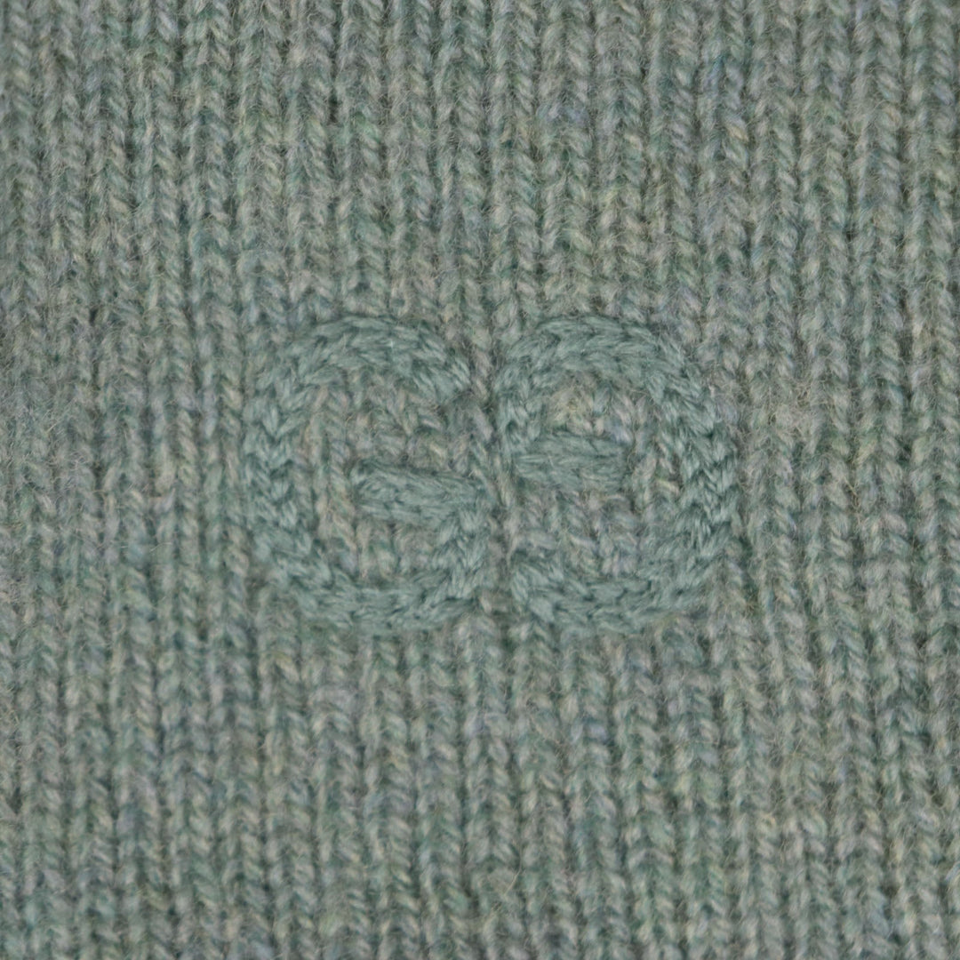 GUCCI sweater 715275 Outer: 100% wool, Part: 98% wool, Part: 1% polyurethane, Part: 1% nylon, Part: 50% acrylic green Sweater mens S Used Authentic