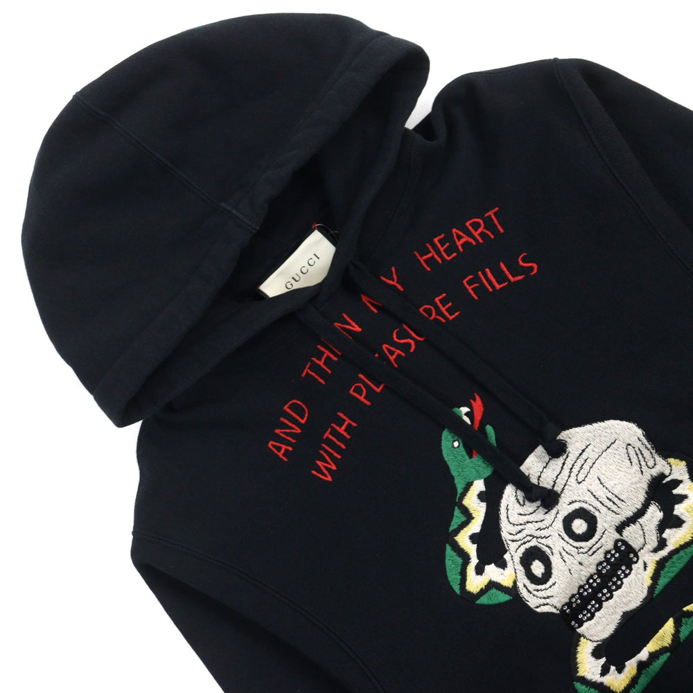 GUCCI Hoodie 569828 Outer: 100% cotton, Part: 100% polyester Black type mens XS Used Authentic