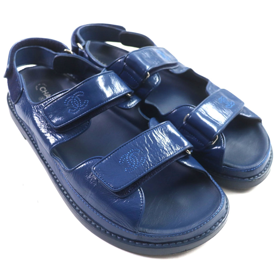 CHANEL Sandals G34445 Main: Leather blue mens 41 Used Authentic