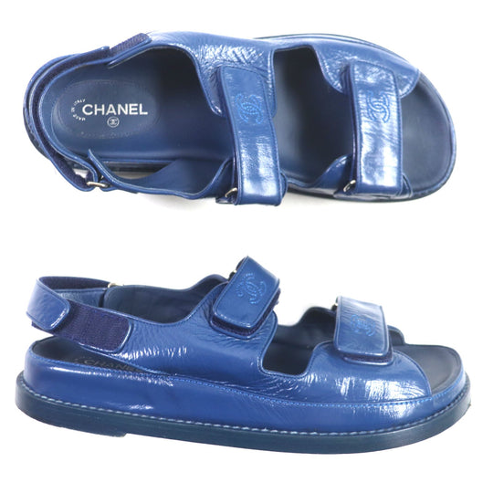 CHANEL Sandals G34445 Main: Leather blue mens 41 Used Authentic