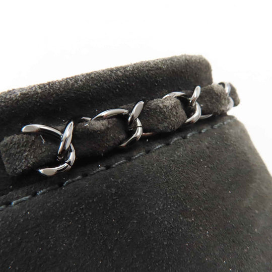 CHANEL short boots G29932 Main: Suede leather Charcoal Grey Glitter Women 37 1/2 C Used Authentic