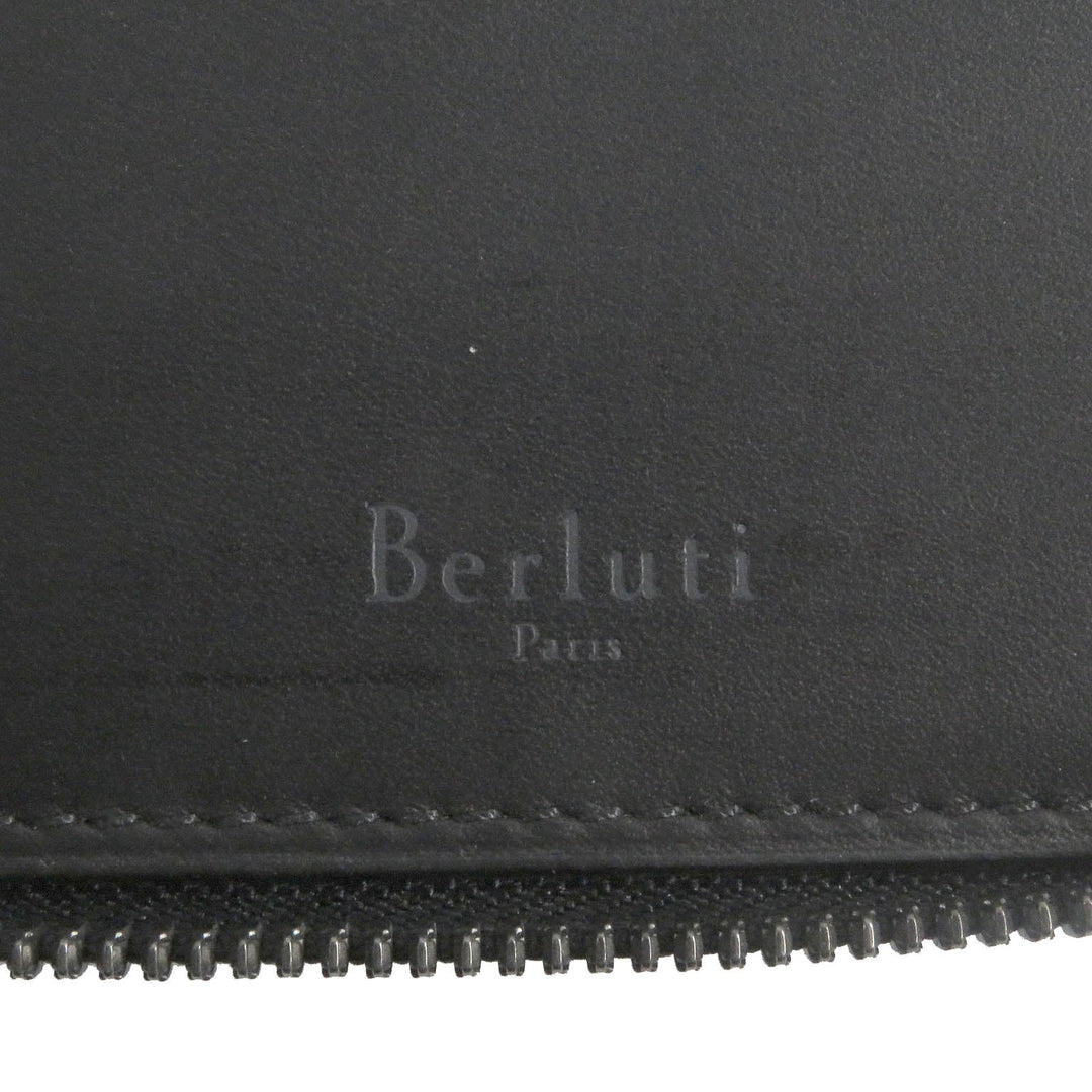 Berluti Long Wallet Purse Main: Leather Purple navy Tari mens Used Authentic