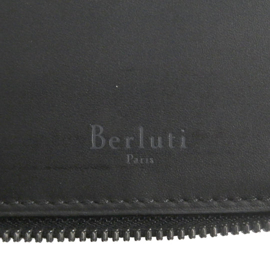 Berluti Long Wallet Purse Main: Leather Purple navy Tari mens Used Authentic