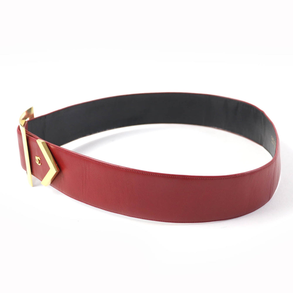 CHANEL belt Main: Leather Red Women Used Authentic