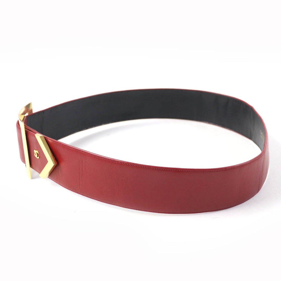 CHANEL belt Main: Leather Red Women Used Authentic