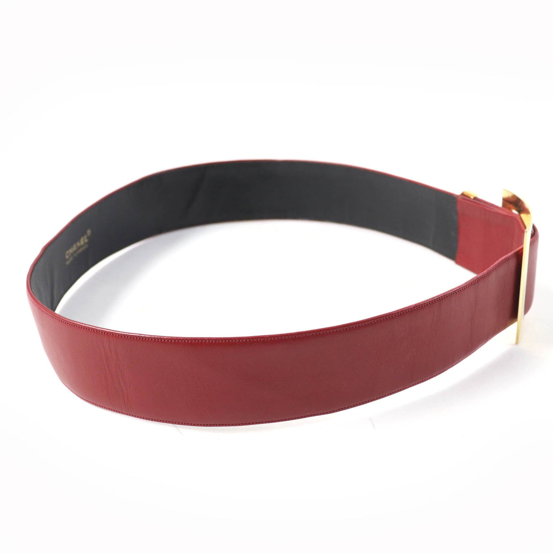 CHANEL belt Main: Leather Red Women Used Authentic