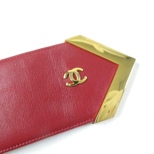 CHANEL belt Main: Leather Red Women Used Authentic