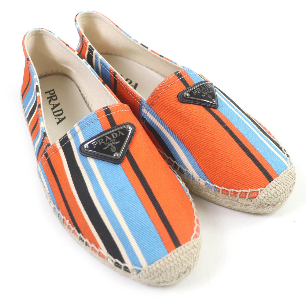 PRADA Slip-on 2DE136 Main: Canvas, Part: Jute Orange type mens 8 Used Authentic