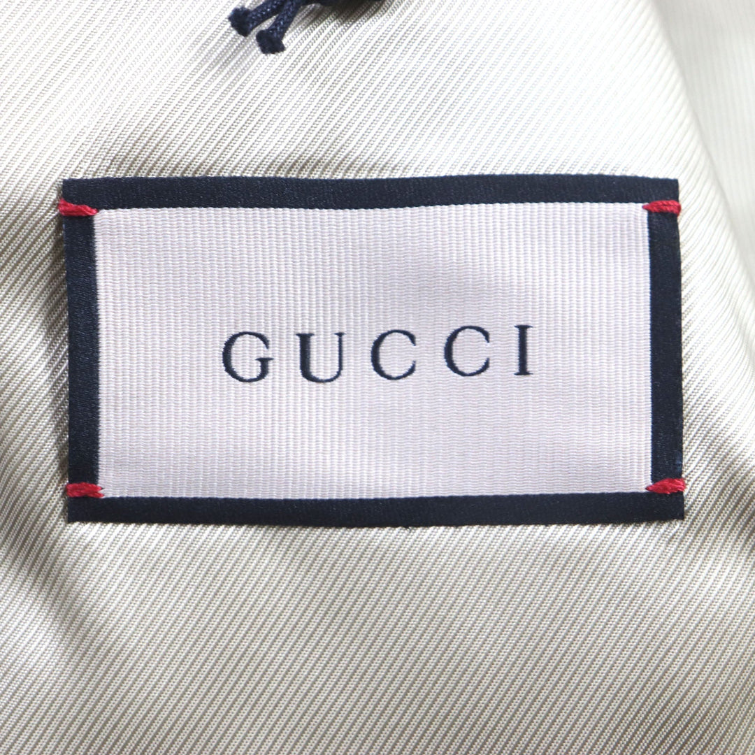 GUCCI Riders jacket 710795 Outer: 88% wool, Outer: 10% nylon, Outer: 2% rayon, Lining: 100% rayon, Sleeve lining: 100% cupra yellow-green METAMORFOSI mens 46 Used Authentic