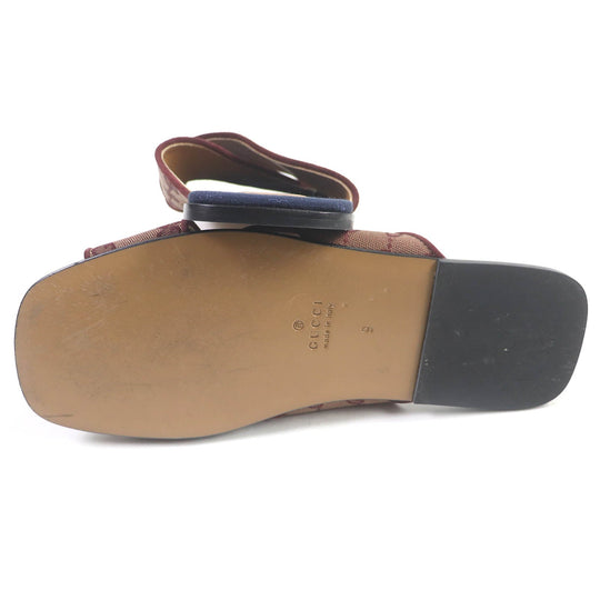GUCCI Sandals 574863 Part: GG canvas, Part: Leather Brown type mens 9 Used Authentic