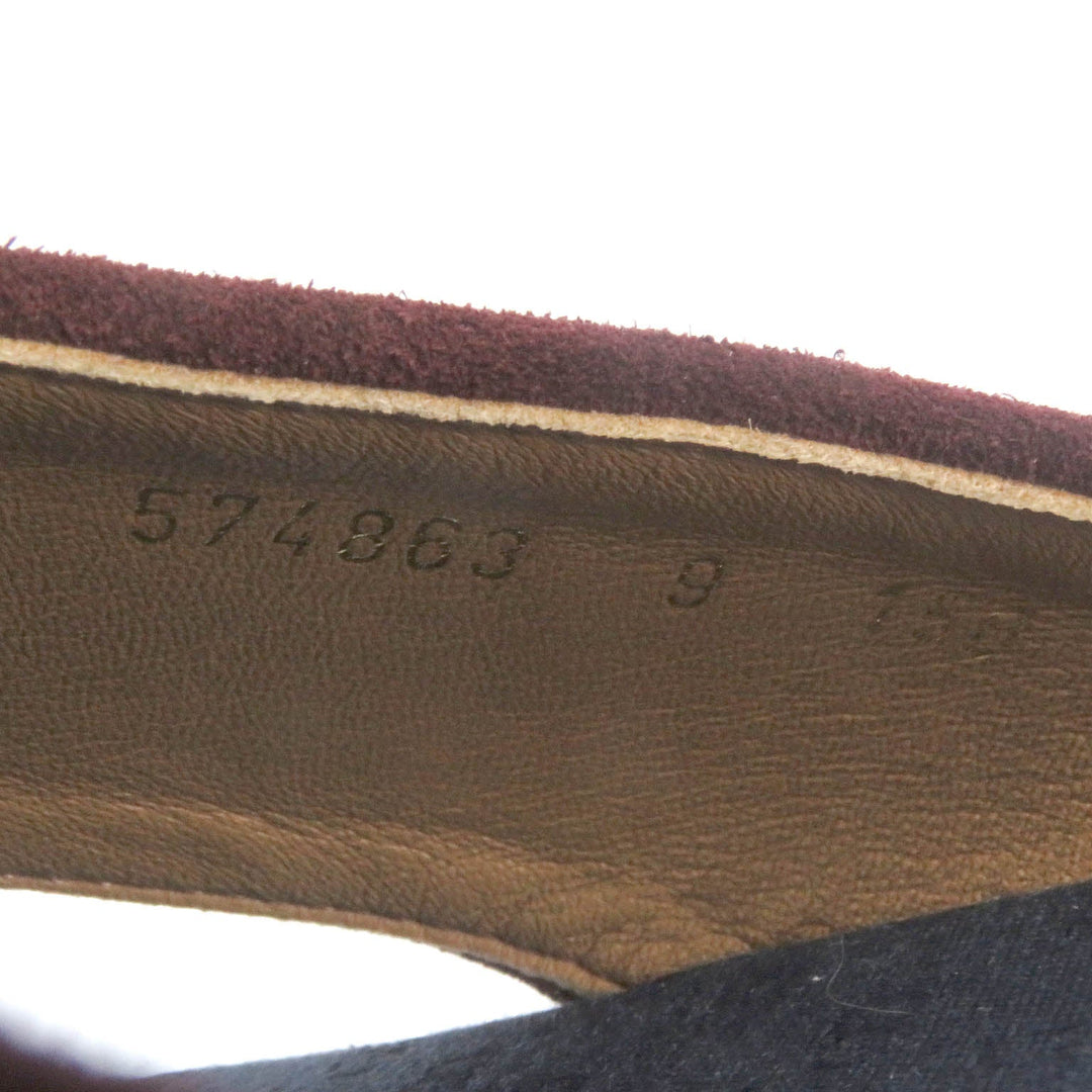 GUCCI Sandals 574863 Part: GG canvas, Part: Leather Brown type mens 9 Used Authentic