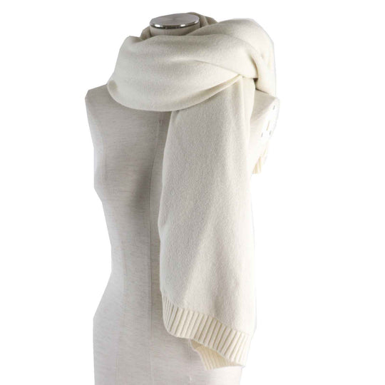 FENDI Scarf Main: 47% wool, Main: 30% viscose, Main: 15% nylon, Main: 8% cashmere Ivory beige Women Used Authentic