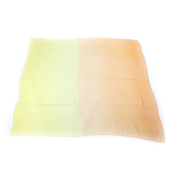 HERMES Stall Main: 100% silk Yellow orange Women Used Authentic