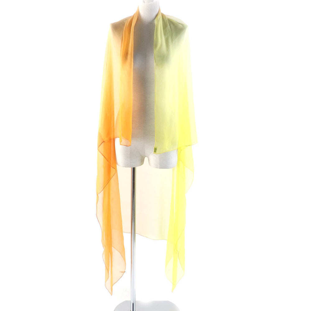 HERMES Stall Main: 100% silk Yellow orange Women Used Authentic