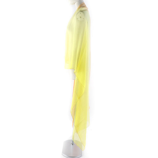 HERMES Stall Main: 100% silk Yellow orange Women Used Authentic