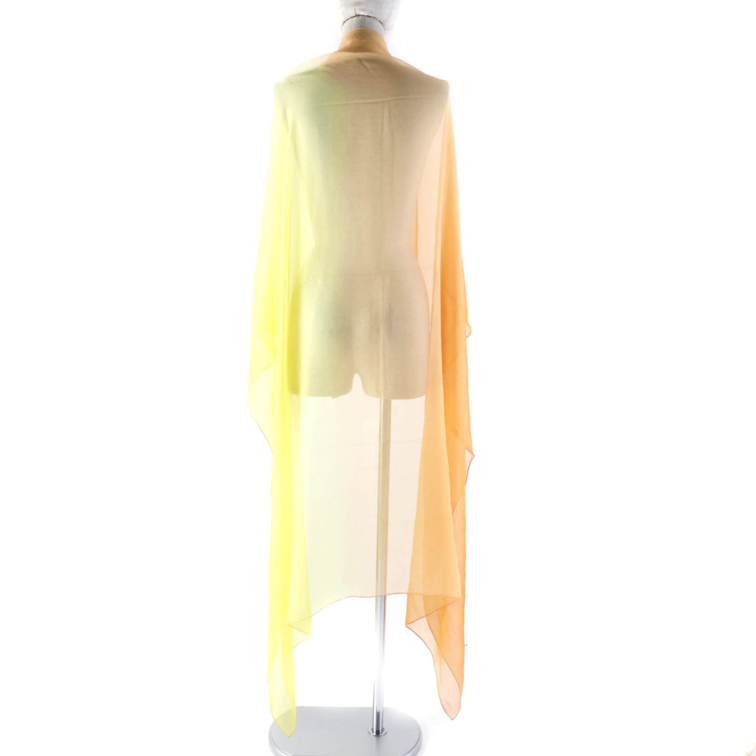 HERMES Stall Main: 100% silk Yellow orange Women Used Authentic