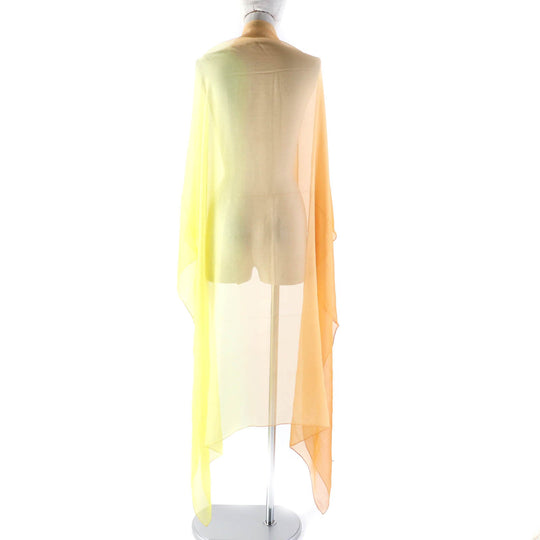HERMES Stall Main: 100% silk Yellow orange Women Used Authentic
