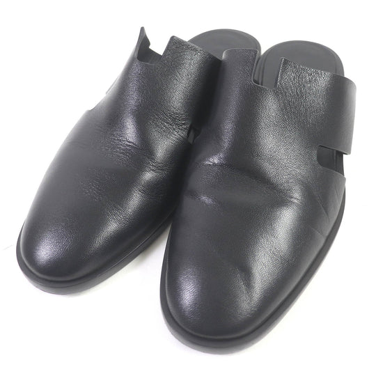 HERMES Sandals Main: Leather black mens 43 Used Authentic