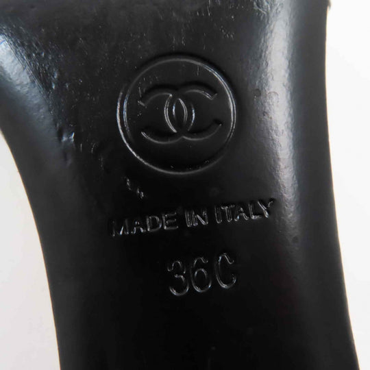 CHANEL pumps G37381 Main: Leather Black gold Women 36 Used Authentic