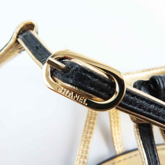 CHANEL pumps G37381 Main: Leather Black gold Women 36 Used Authentic