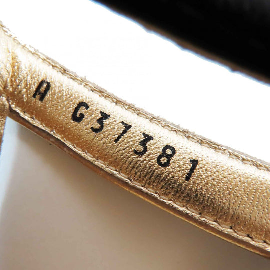 CHANEL pumps G37381 Main: Leather Black gold Women 36 Used Authentic