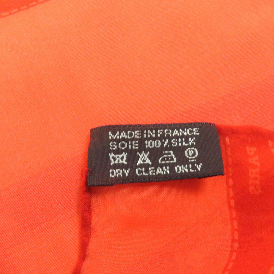 HERMES shawl Main: 100% silk Orange Women Used Authentic