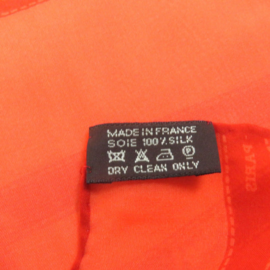 HERMES shawl Main: 100% silk Orange Women Used Authentic