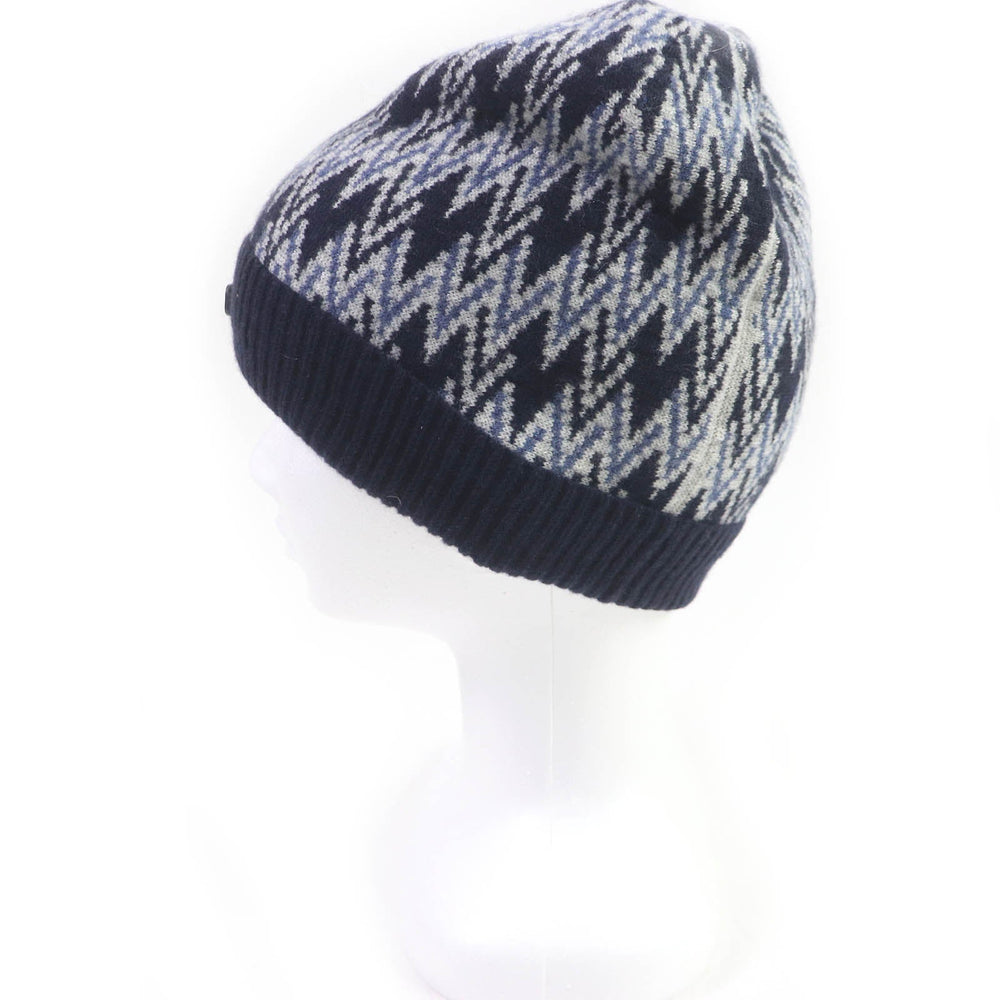 LOUIS VUITTON Knit cap M70542 Main: 100% cashmere, part: leather Navy mens Used Authentic