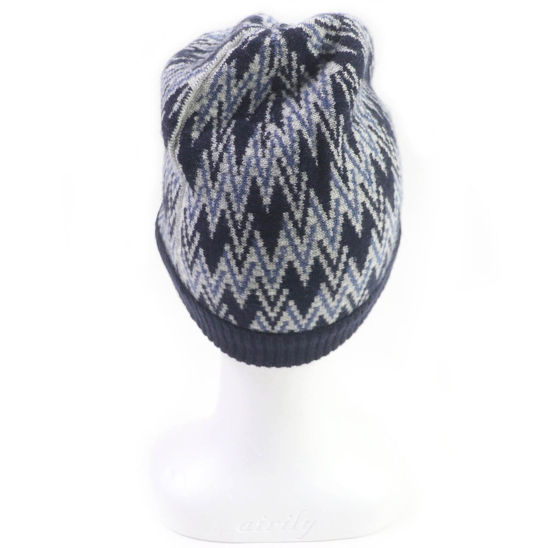 LOUIS VUITTON Knit cap M70542 Main: 100% cashmere, part: leather Navy mens Used Authentic