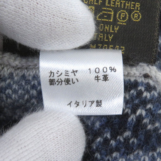 LOUIS VUITTON Knit cap M70542 Main: 100% cashmere, part: leather Navy mens Used Authentic