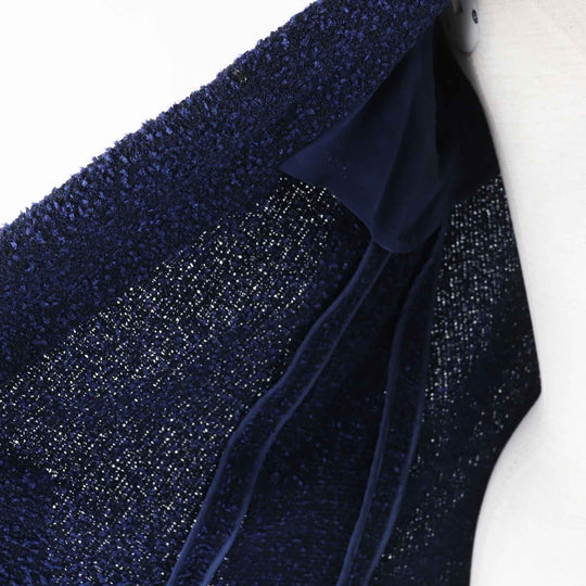 CHANEL coat P53864 Outer material: 35% nylon, Outer material: 34% polyester, Outer material: 31% cotton, Lining: 100% silk Blue navy Women 36 Used Authentic