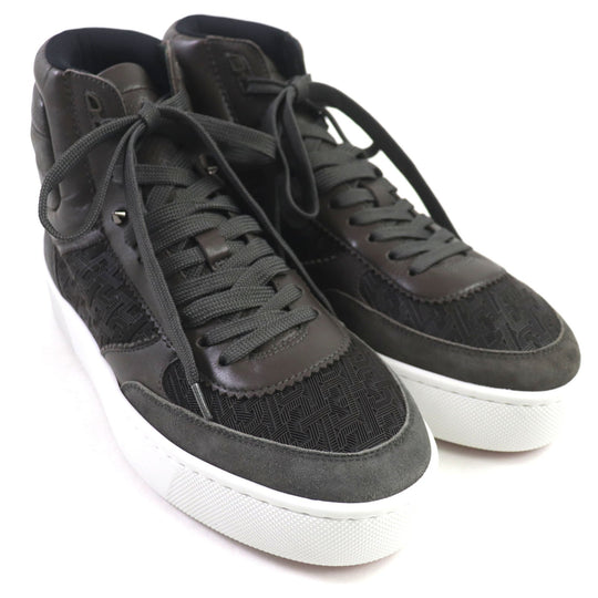 Christian Louboutin High cut sneakers Main: Leather, Main: Suede leather, Main: Rubber Khaki Brown mens 42 Used Authentic