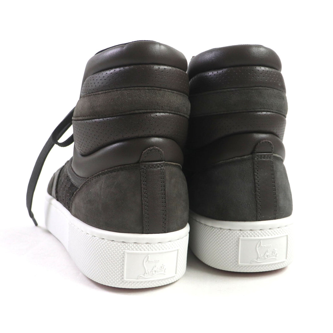 Christian Louboutin High cut sneakers Main: Leather, Main: Suede leather, Main: Rubber Khaki Brown mens 42 Used Authentic