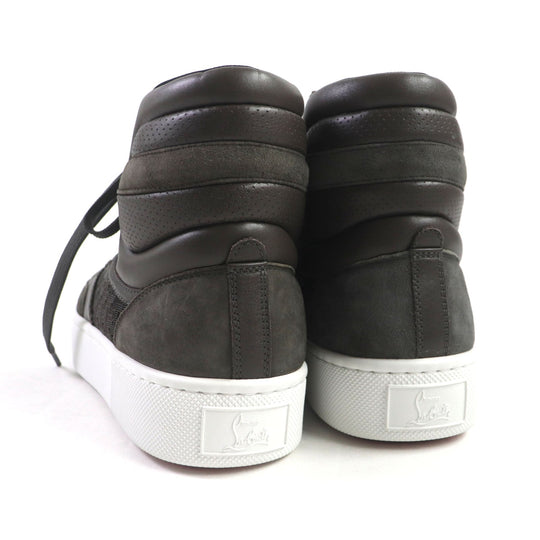 Christian Louboutin High cut sneakers Main: Leather, Main: Suede leather, Main: Rubber Khaki Brown mens 42 Used Authentic