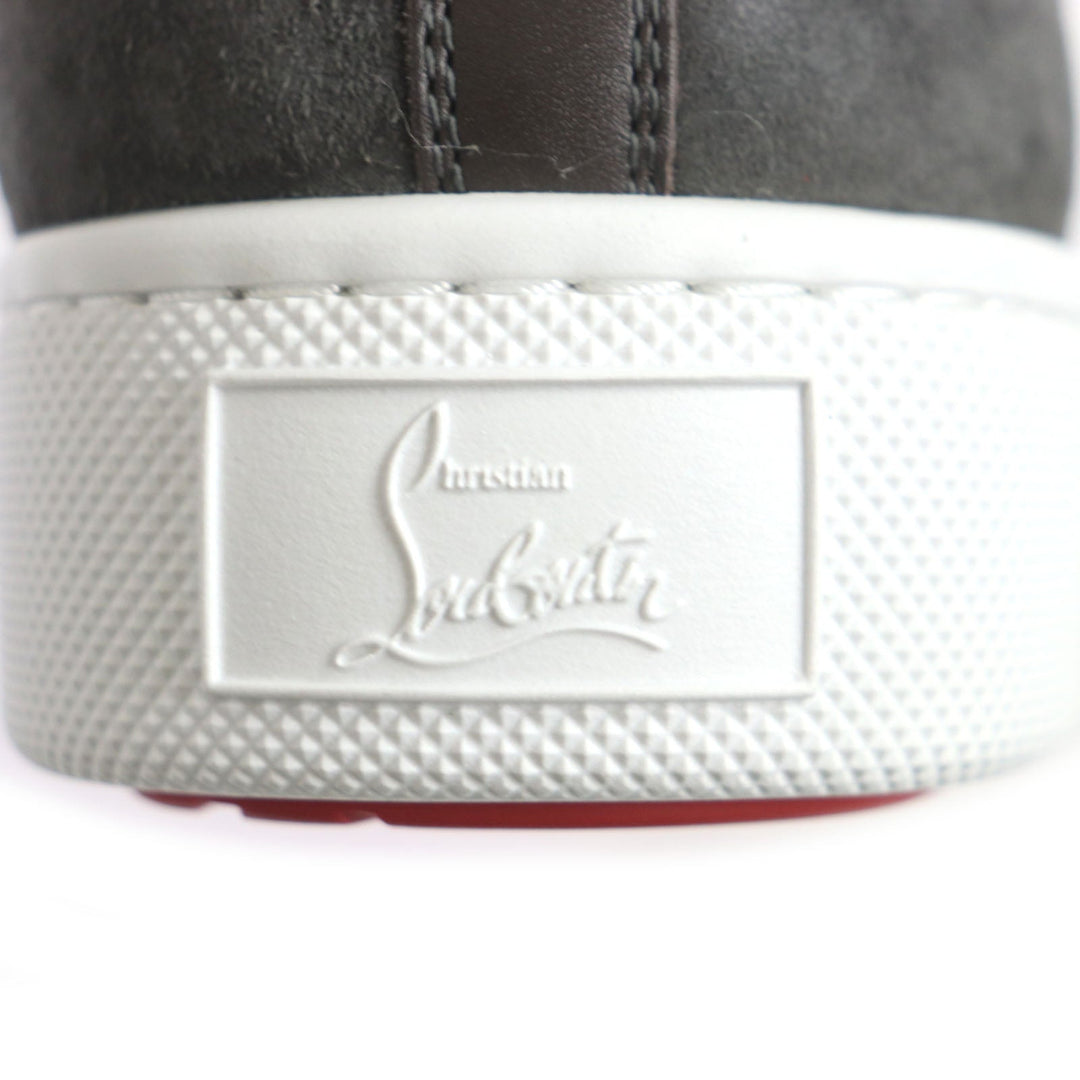 Christian Louboutin High cut sneakers Main: Leather, Main: Suede leather, Main: Rubber Khaki Brown mens 42 Used Authentic