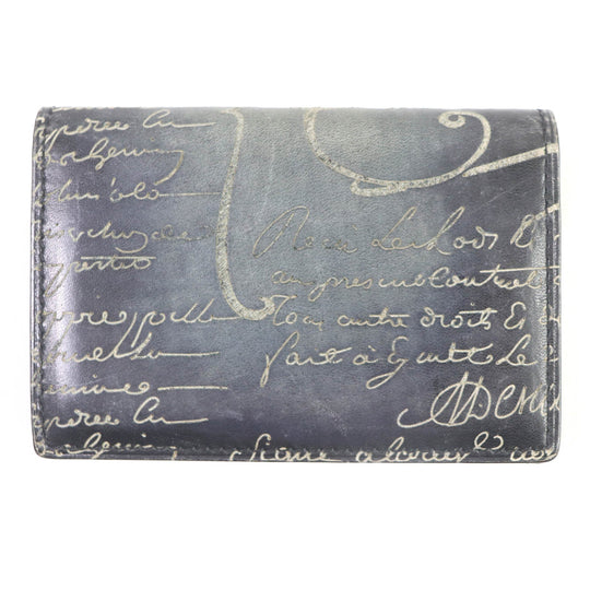 Berluti Card Case Leather Black mens Used Authentic