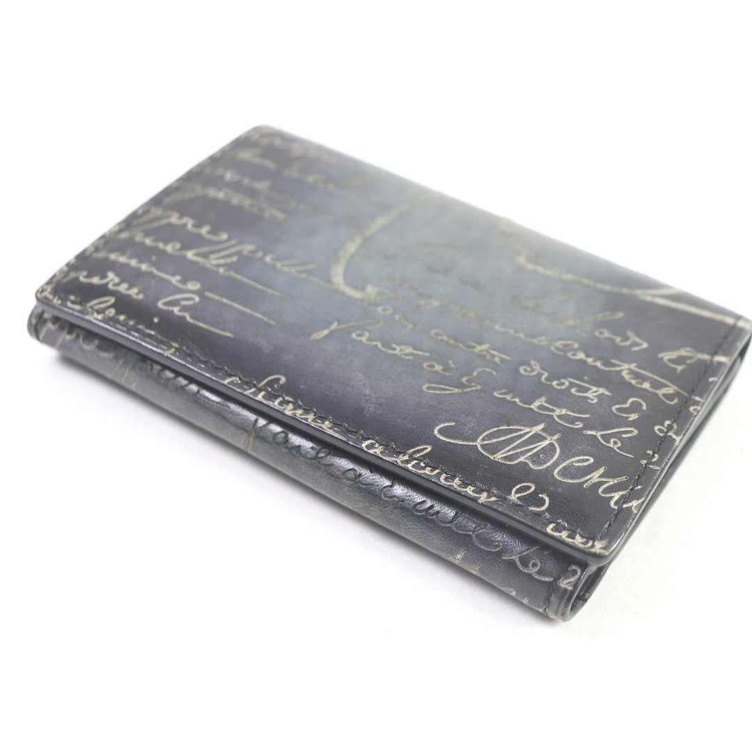 Berluti Card Case Leather Black mens Used Authentic