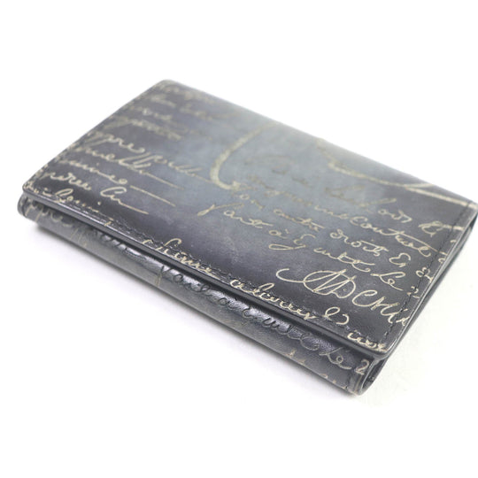 Berluti Card Case Leather Black mens Used Authentic