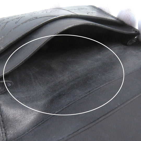 Berluti Card Case Leather Black mens Used Authentic