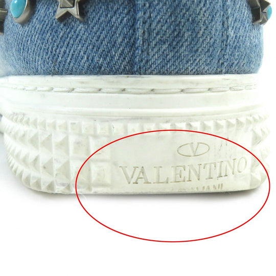Valentino Garavani sneakers FL898Y2 Main: Denim, Main: Leather Blue white mens 42 Used Authentic
