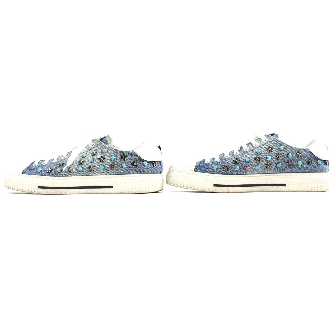 Valentino Garavani sneakers FL898Y2 Main: Denim, Main: Leather Blue white mens 42 Used Authentic