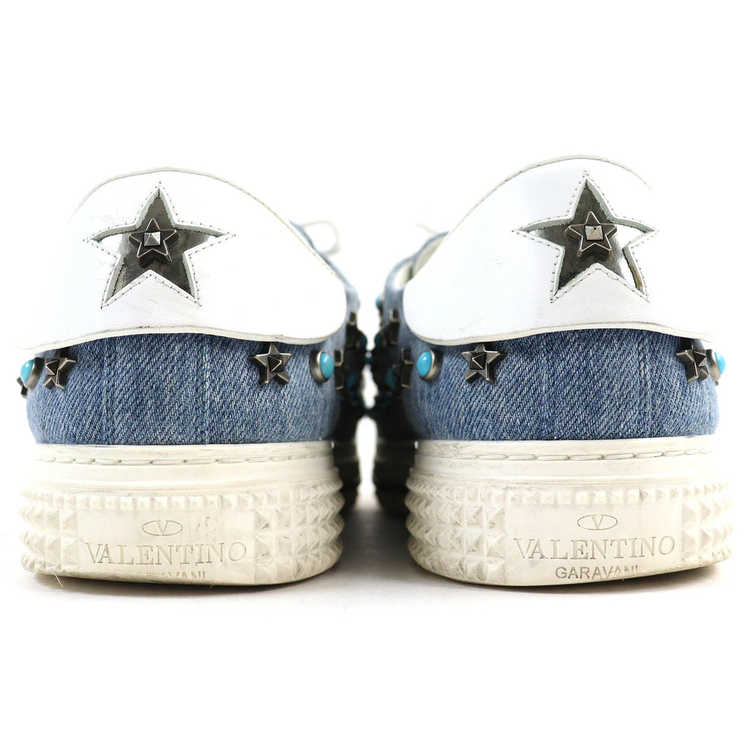 Valentino Garavani sneakers FL898Y2 Main: Denim, Main: Leather Blue white mens 42 Used Authentic