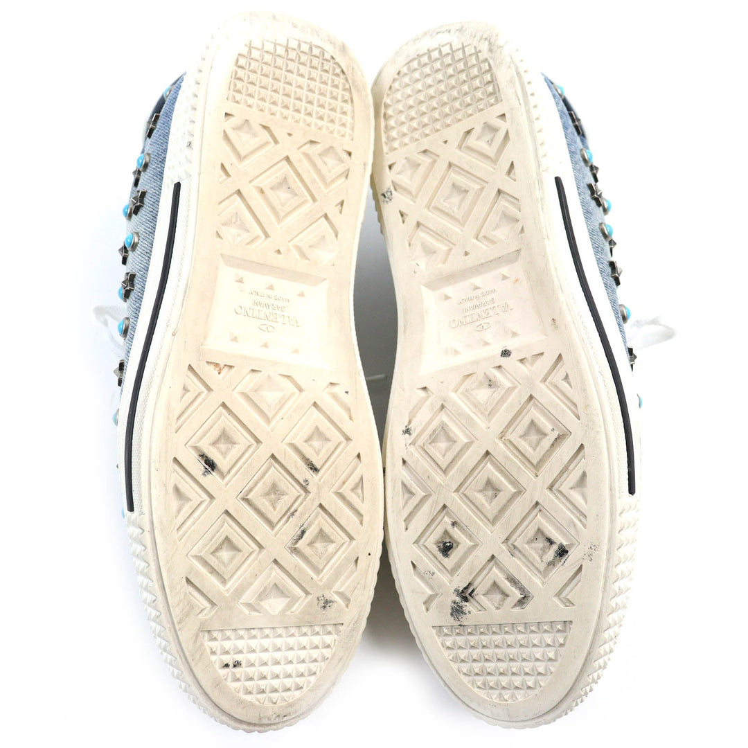 Valentino Garavani sneakers FL898Y2 Main: Denim, Main: Leather Blue white mens 42 Used Authentic